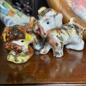 Playful Ceramic Dogs Marked Japan